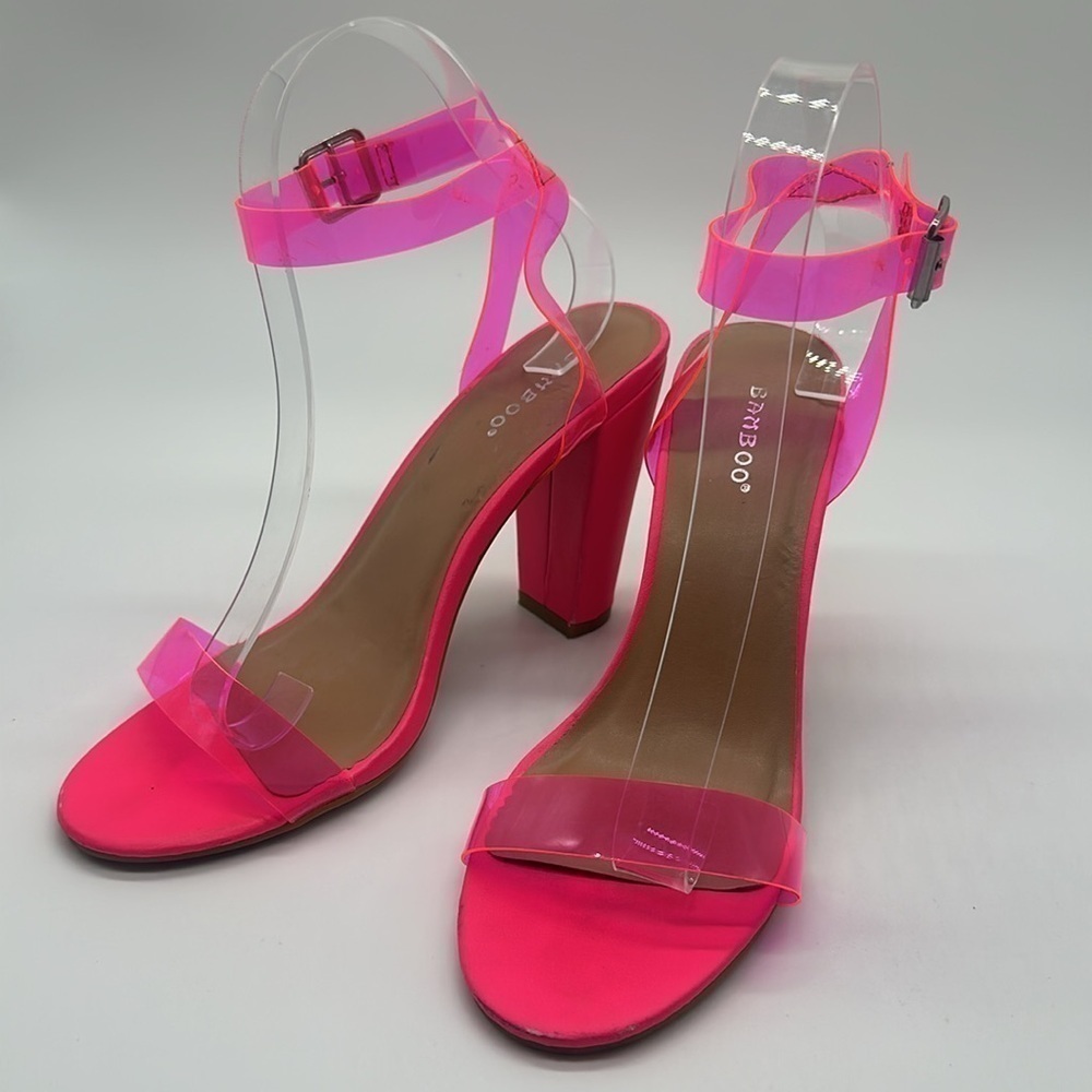 Bamboo Mania-41 One Band Heels Neon Pink Size 8 - Picture 6 of 14